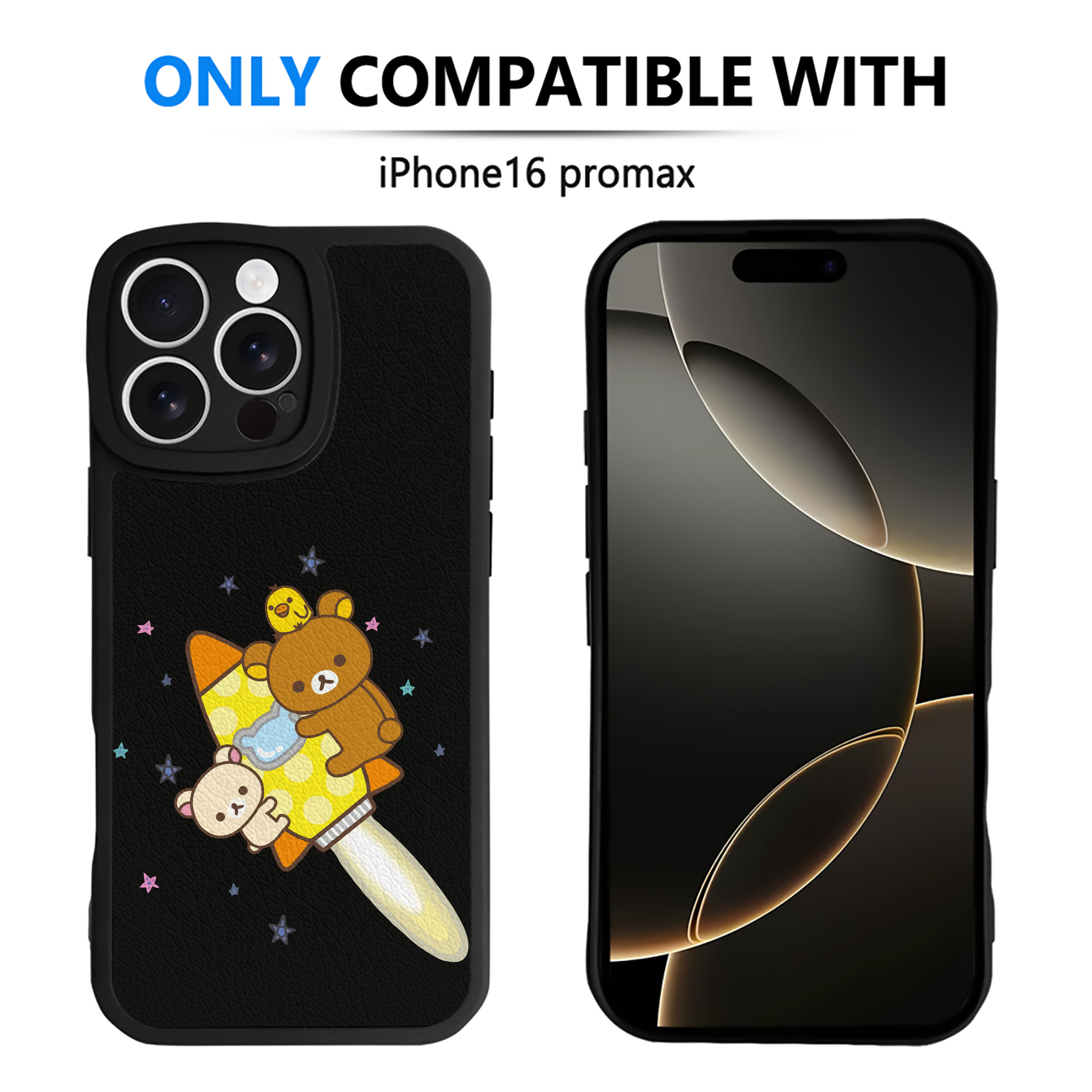 （画像用） リラックマ リラックマ キイロイトリ Rilakkuma Korilakkuma Kiiroitori 【iPhone 16シリーズ対応】シリコンスマホケース（レザー調） 材質：シリコン